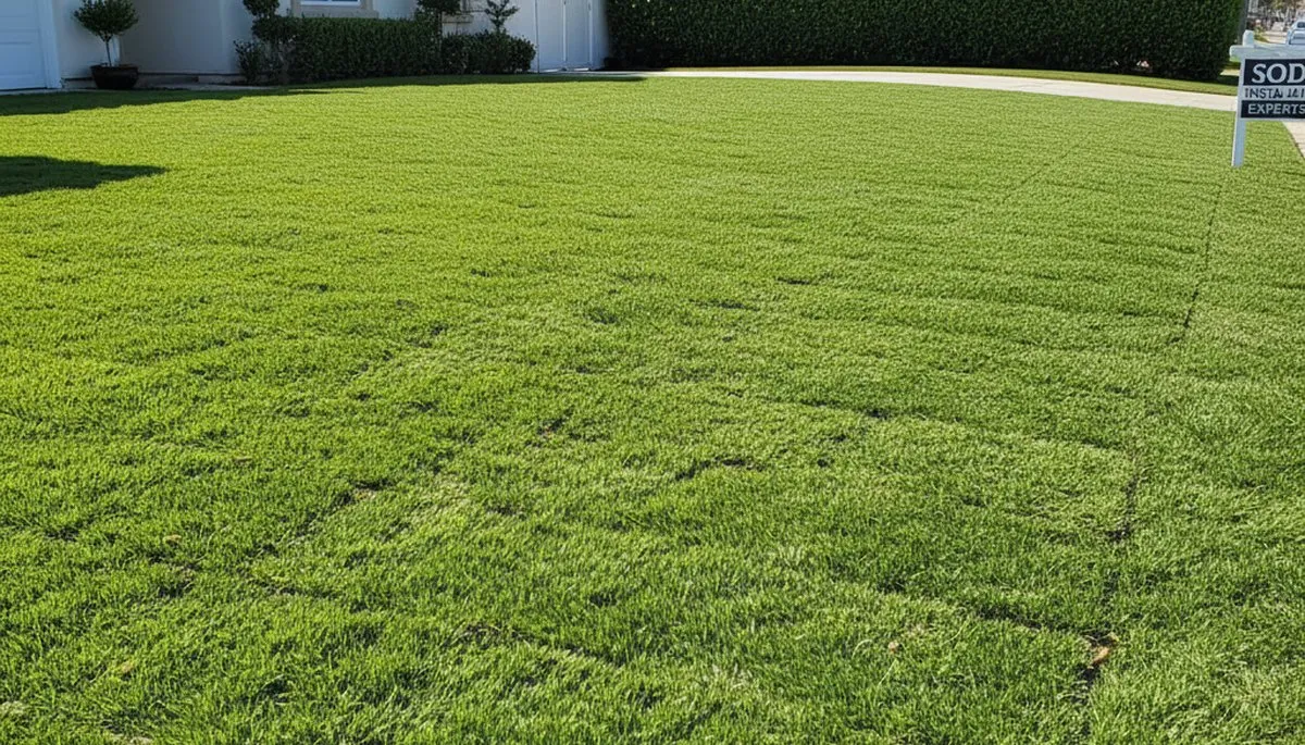 Freshly installed green sod lawn by Chop Chop Landscaping in Long Beach, CA showcasing premium turf results