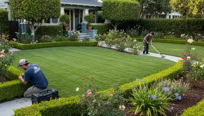 Lush residential lawn with expert maintenance in Long Beach, CA by Chop Chop Landscaping
