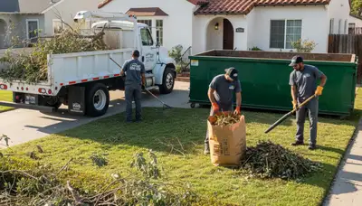 Professional yard debris removal and clean up by Chop Chop Landscaping in Long Beach, CA