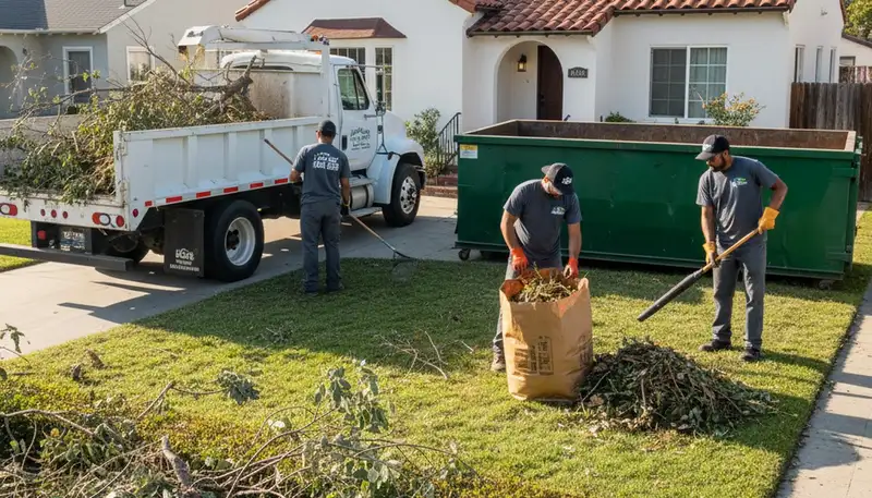 Professional yard debris removal and clean up by Chop Chop Landscaping in Long Beach, CA