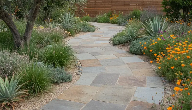 Professional stone paver walkway installation by Chop Chop Landscaping in Long Beach, CA